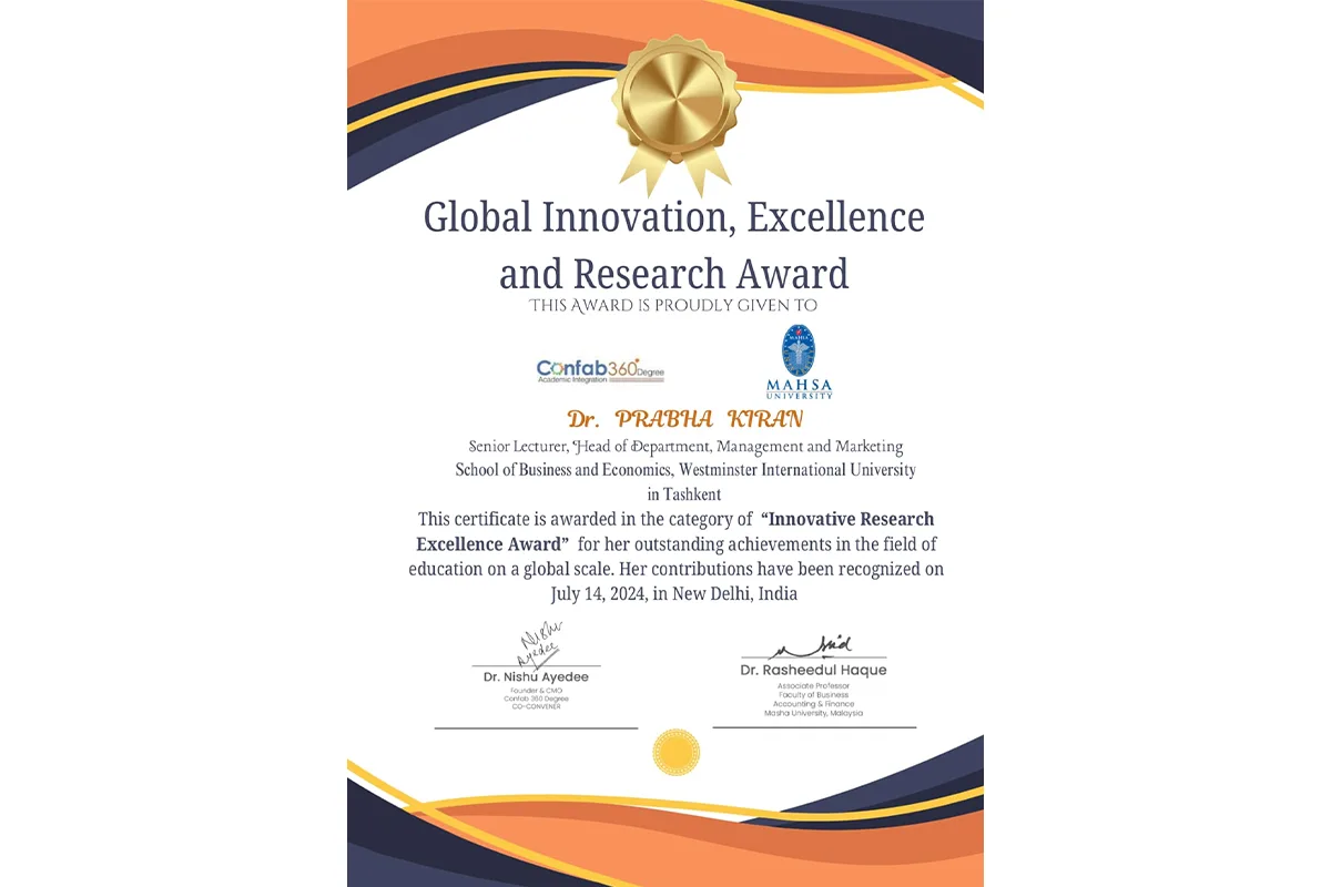 Global Innovation, Excellence and Research Award Ceremony with MAHSA University, Malaysia 14th July' 2024 - Image 5