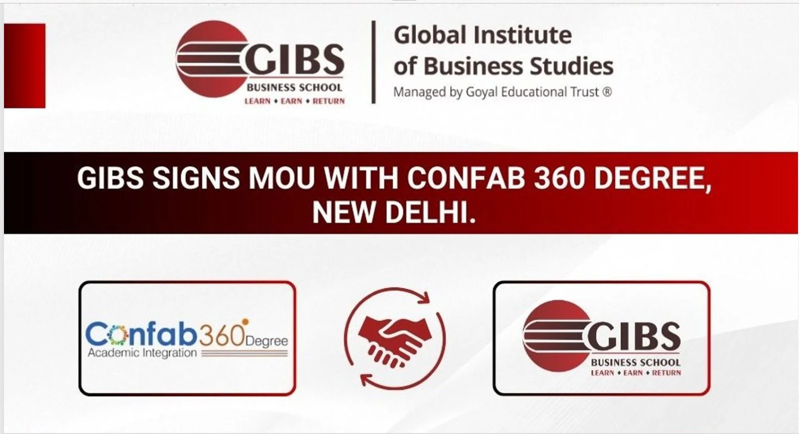 GIBS Signs MoU with Confab 360 Degree, New Delhi - Image 1