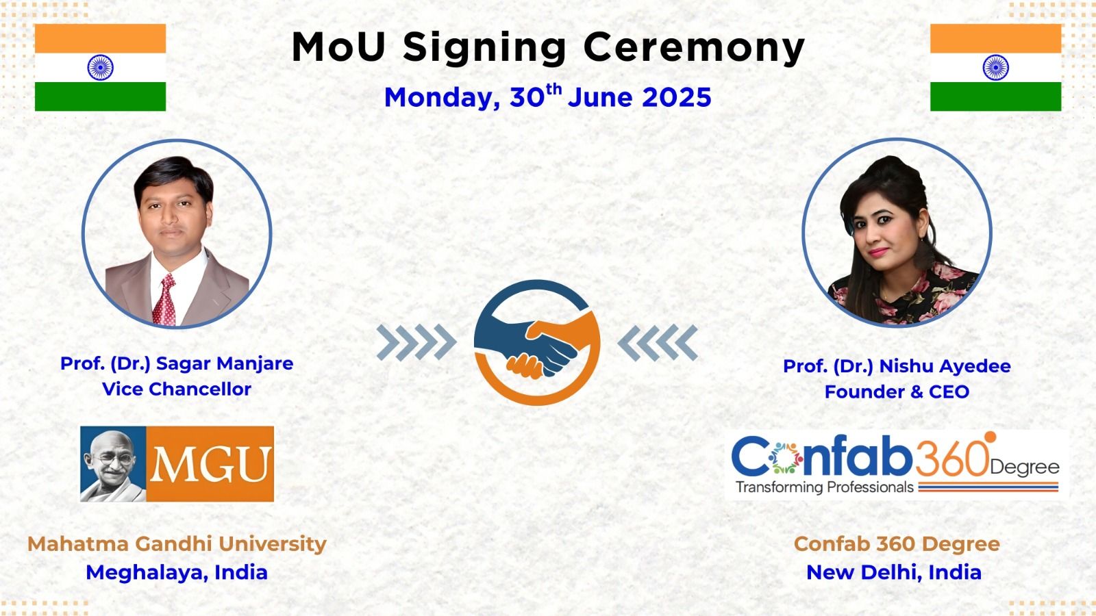 Confab 360 Degree has officially signed a Memorandum Understanding (MoU) with Mahatma Gandhi University (MGU), Meghalaya - Image 1