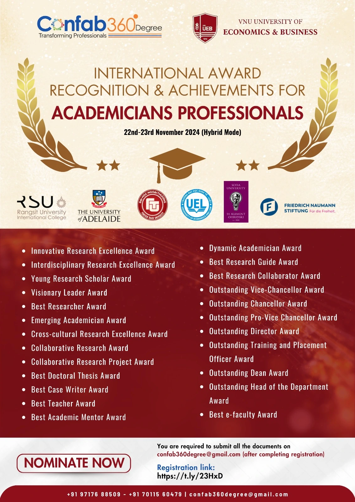 International Award Recognition & Achievements for Academicians Professionals - Image 1
