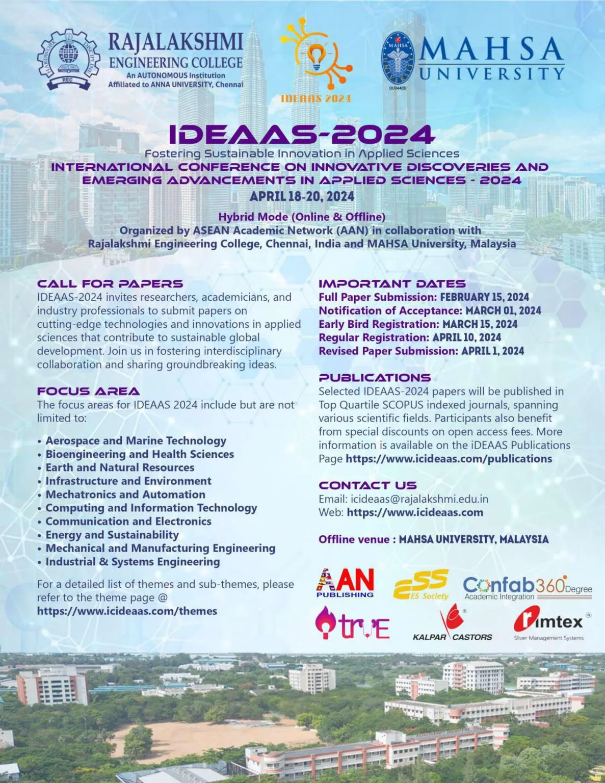 Research Awards and International Conference on Fostering Sustainable Innovation in Applied Sciences, IDEAAS - 2024, Malaysia - Image 1